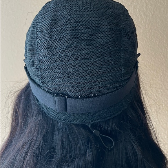 24 Inch 3 Combs Elastic Band Natural Black Used Synthetic Hair wig - Picture 3 of 5